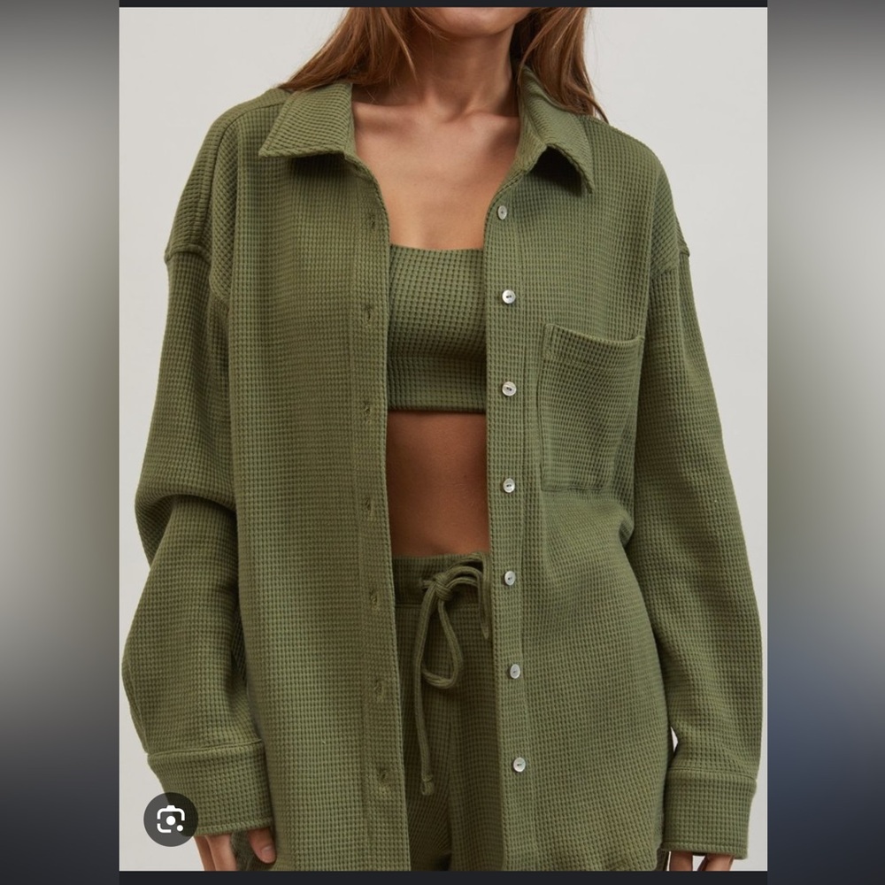 COPY - Donni Thermal button down sage